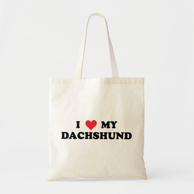 I Love My Dachshund Tote Bag (Front)