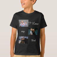 I Love My Dad Custom 3 Photo Collage  T-Shirt