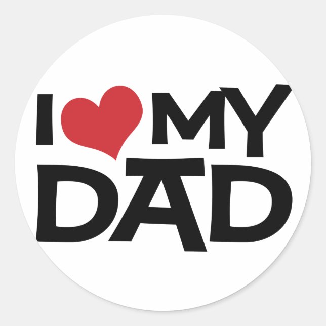 I Love My Dad Father's Day Sticker (Front)