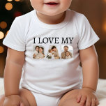 I Love My Dad Photo Collage Baby Bodysuit<br><div class="desc">Cute,  I love my dad photo collage shirt for a son or daughter.  Personalise it by adding your own photographs.  Great for Father's day.</div>