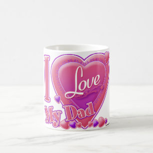 I Love My Dad pink/purple - heart Coffee Mug