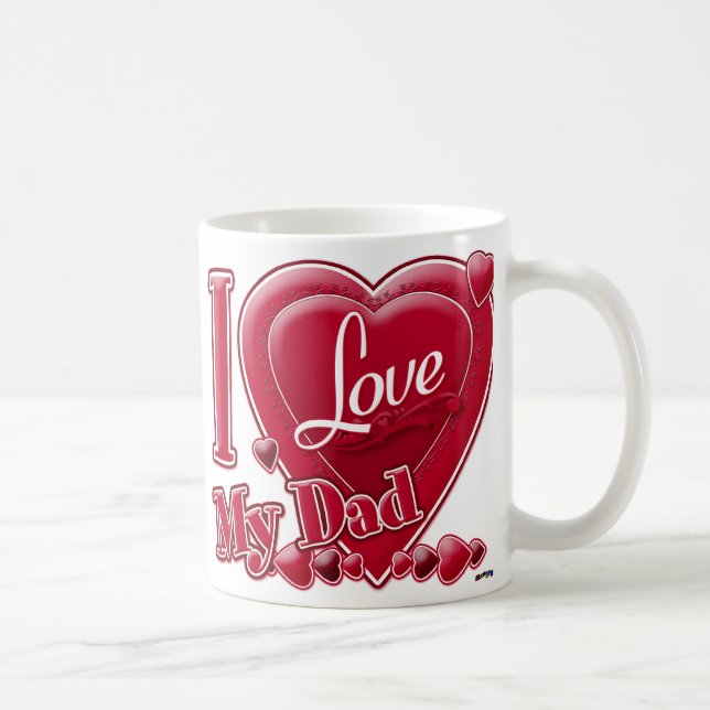 I Love My Dad red - heart Coffee Mug (Right)