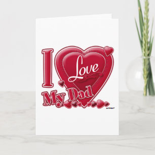 I Love My Dad red - heart Holiday Card