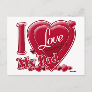 I Love My Dad red - heart Postcard