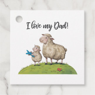 I Love My Dad Sheep Favour Tags