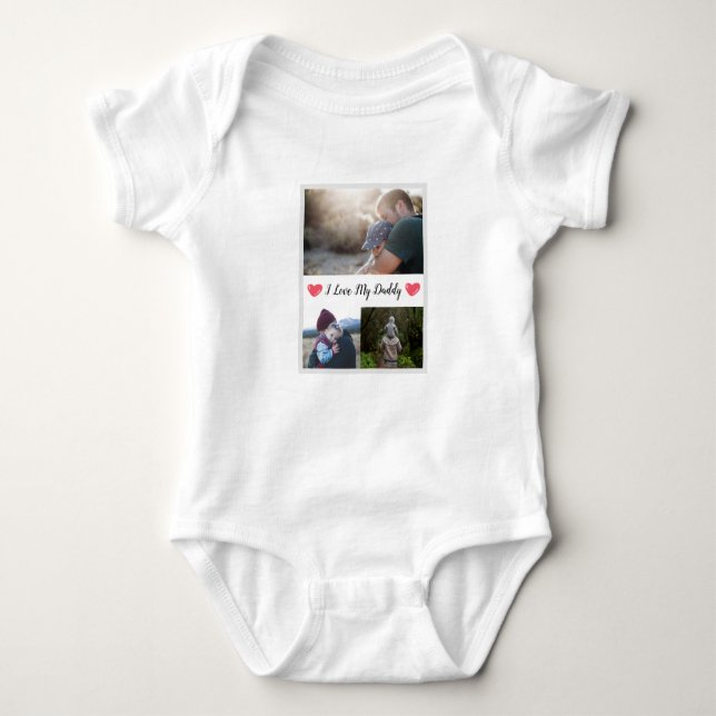 I LOVE MY DADDY BABY BODYSUIT PERSONALIZED PHOTO (Front)