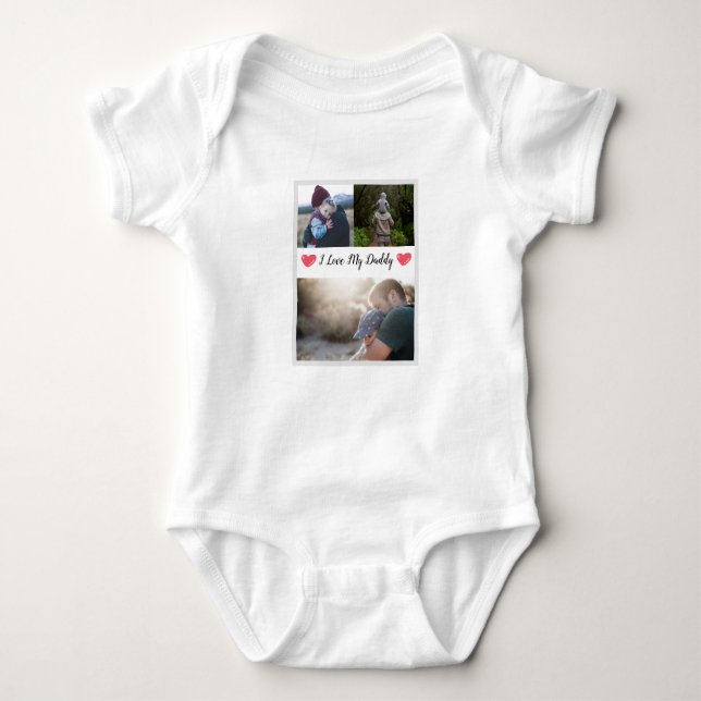 I LOVE MY DADDY BABY BODYSUIT PERSONALIZED PHOTO (Front)