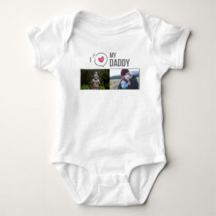 I LOVE MY DADDY BABY CLOTHES CUSTOM PHOTO BODYSUIT