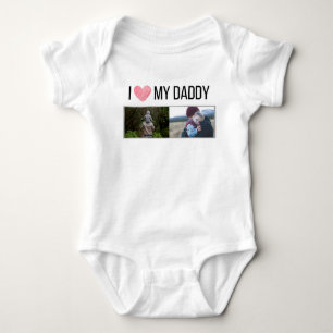 I LOVE MY DADDY BABY CLOTHES CUSTOM PHOTO BODYSUIT