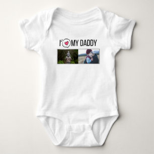 I LOVE MY DADDY BABY CLOTHES CUSTOM PHOTO BODYSUIT