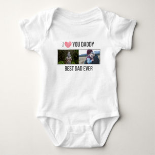 I LOVE MY DADDY BABY CLOTHES CUSTOM PHOTO BODYSUIT