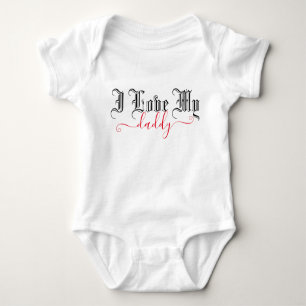I Love My Daddy Customisable Red Script Baby Bodysuit