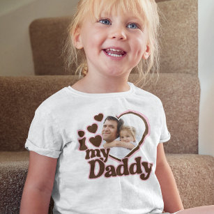 I Love My Daddy Daughter Pink Brown Photo Toddler T-Shirt