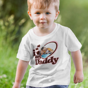 I Love My Daddy Pink Brown Photo Toddler T-Shirt