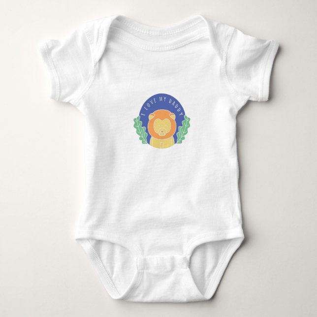 I Love My Daddy Quote Baby Baby Bodysuit (Front)