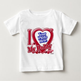 I Love My Daddy red heart - photo Baby T-Shirt