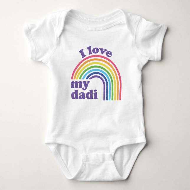 I Love My Dadi - Cute Rainbow  Baby Bodysuit (Front)