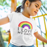 I Love My Dads Rainbow Gay Pride T-Shirt<br><div class="desc">Celebrate Pride Month and show your support for your dads and the LGBTQ community with this colourful "I Love My Dads" t-shirt design with black modern text and a vibrant arched ROYGBV rainbow spectrum of colours.</div>