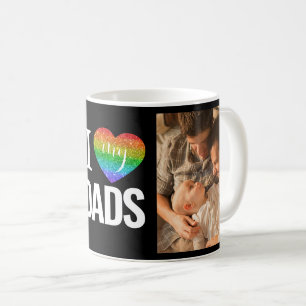 I Love My Dads Rainbow Heart Fathers Day 2 Photo Coffee Mug