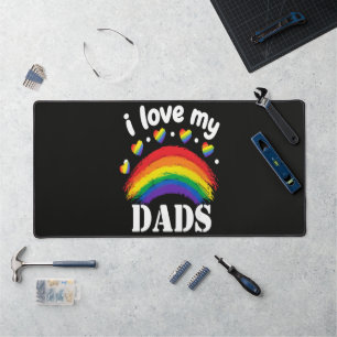 I Love My Dads Rainbow Pride Desk Mat
