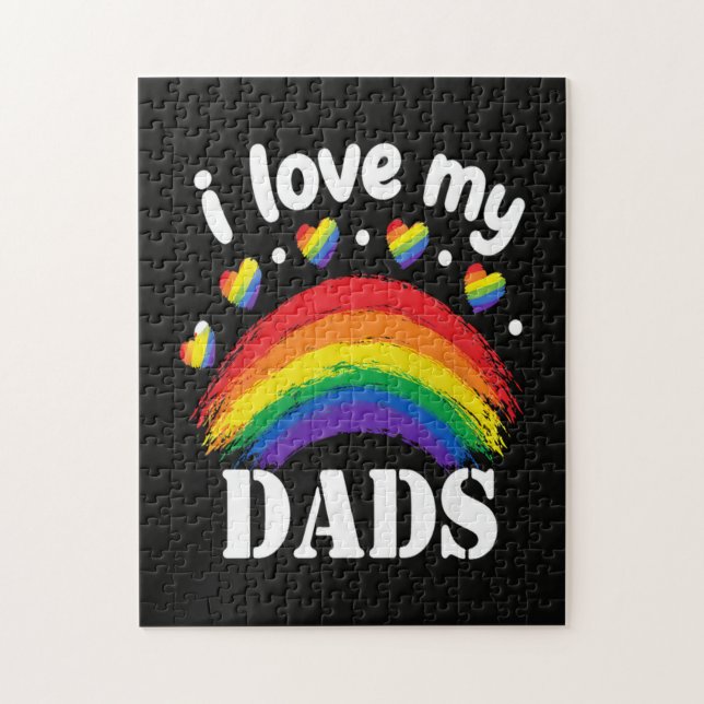 I Love My Dads Rainbow Pride Jigsaw Puzzle (Vertical)