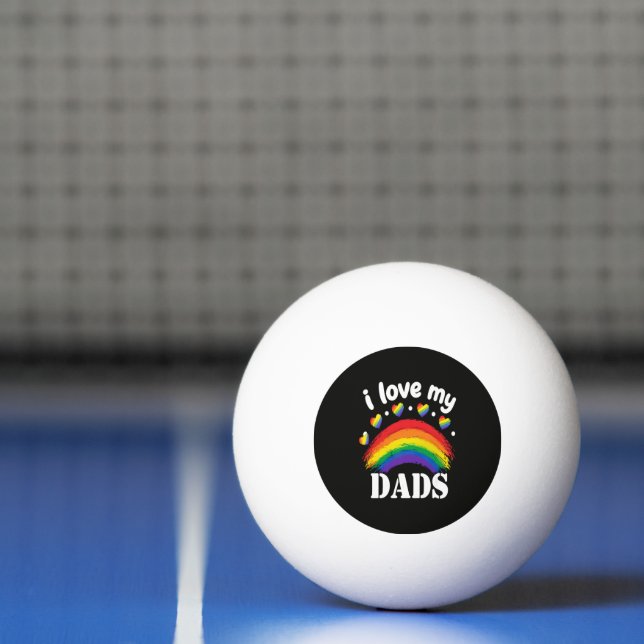 I Love My Dads Rainbow Pride Ping Pong Ball (Net)