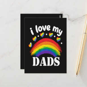 I Love My Dads Rainbow Pride Postcard
