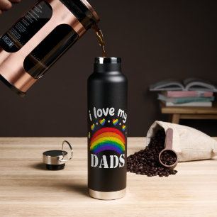 I Love My Dads Rainbow Pride Water Bottle
