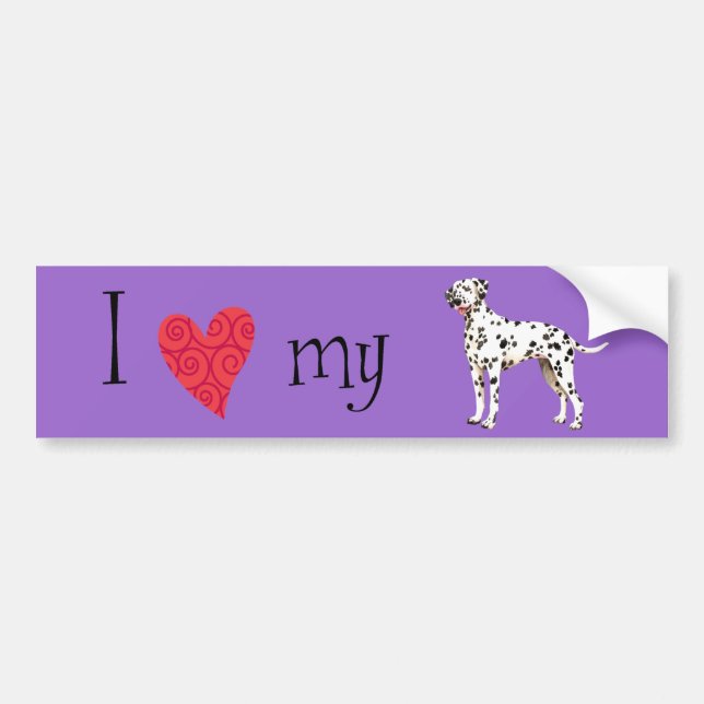 I Love my Dalmatian Bumper Sticker (Front)