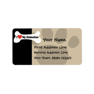 I Love My Dalmatian - Dog Bone Label