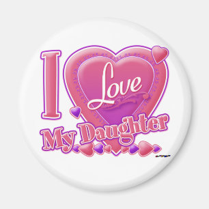 I Love My Daughter pink/purple - heart Magnet