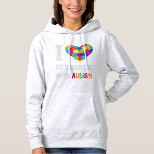 I Love My Daughter With Autism - Proud Mum Dad Par Hoodie