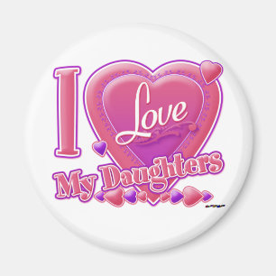 I Love My Daughters pink/purple - heart Magnet