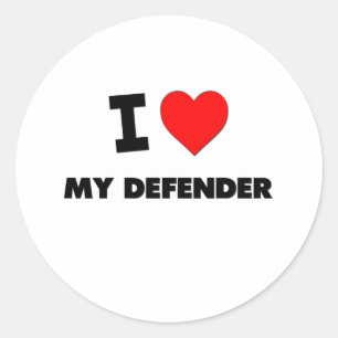 I Love My Defender Classic Round Sticker