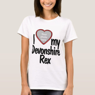 I Love My Devonshire Rex Cat Red Heart Photo Frame T-Shirt