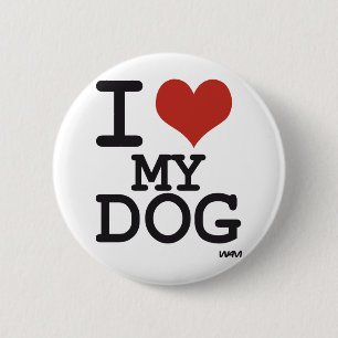 I love my dog 6 cm round badge