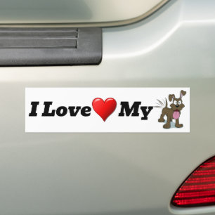 I Love My Dog Bumper Sticker