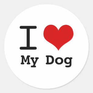 I love My Dog Classic Round Sticker