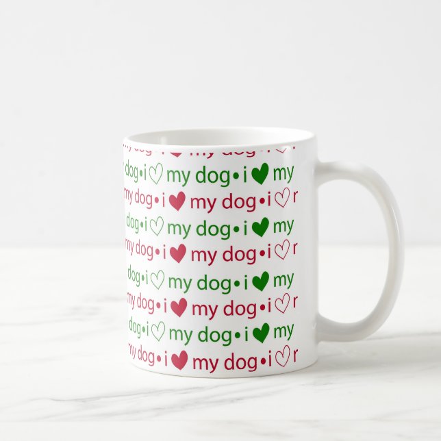 I Love My Dog Coffee Christmas Mug (Right)