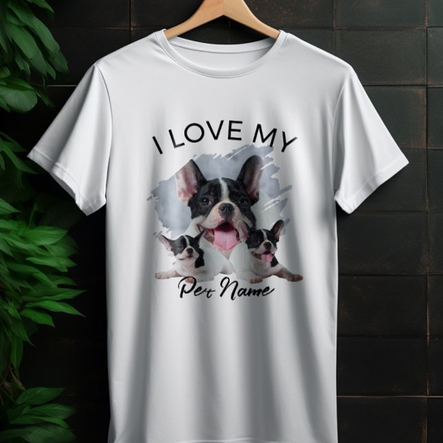 I Love My Dog Custom Photo Pet Cat Personalized  T-Shirt (Creator Uploaded)