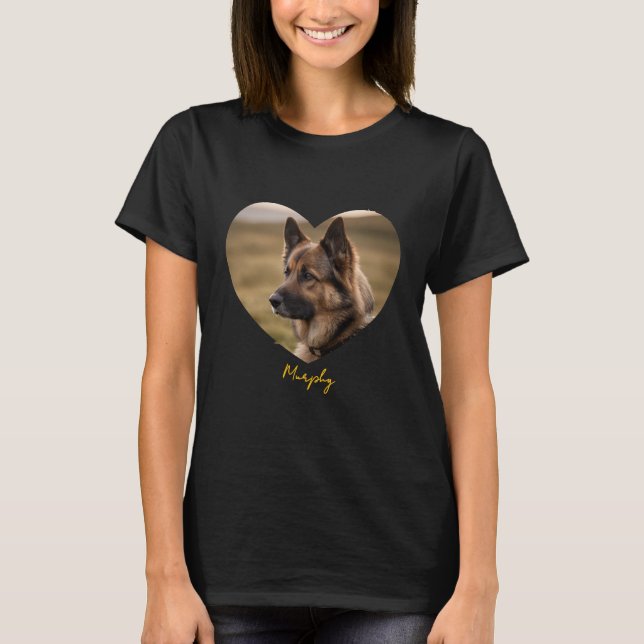 I love my dog customised image and name T-Shirt (Front)