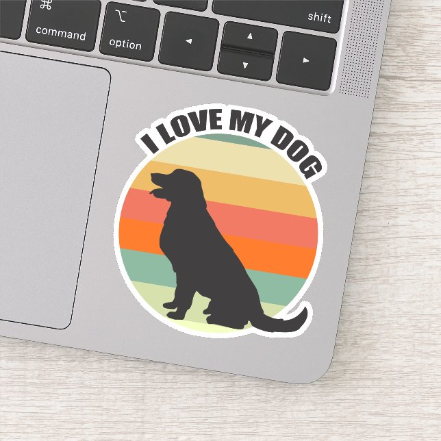 I Love My Dog Cute Golden Retriever Sunset (Detail)