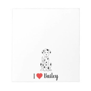 I Love My Dog Cute Personalised Whimsical Notepad