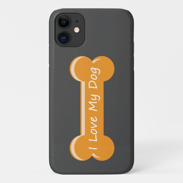 I Love My Dog | Dog Bone Case-Mate iPhone Case (Back)