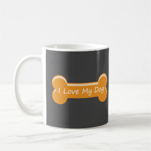I Love My Dog   Dog Bone Coffee Mug
