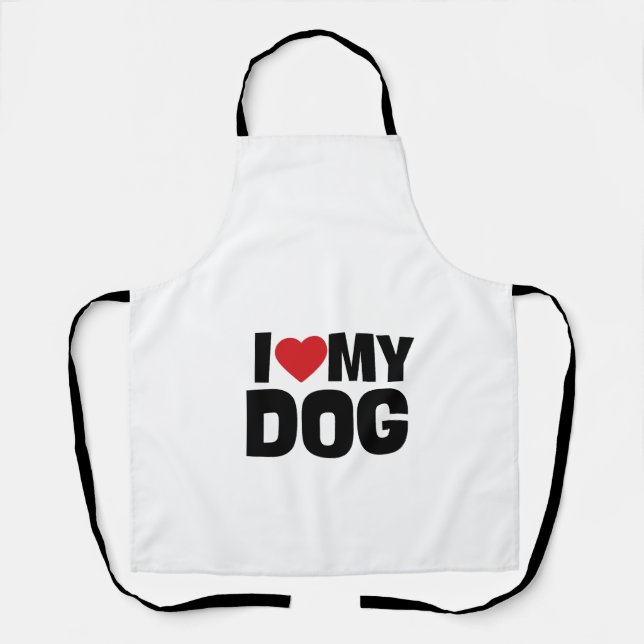 I Love My Dog – Dog Lovers Tee Apron (Front)