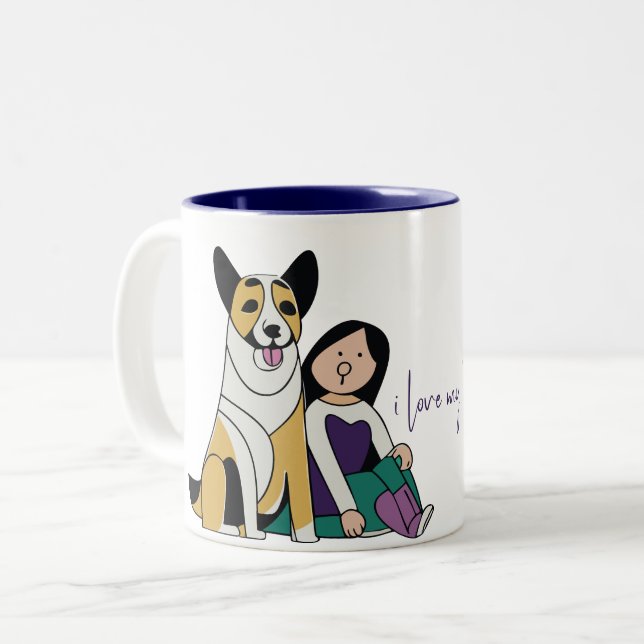 I Love My Dog - Female Edition 4 Two-Tone Coffee Mug (Front Left)