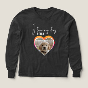 I love my Dog Heart Pet Photo Name Girl's