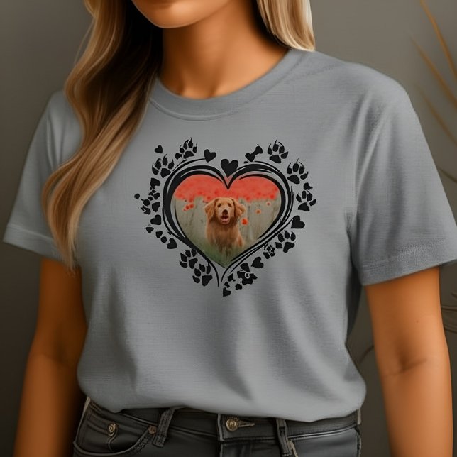 I Love My Dog Heart Photo Dog Lover Pet T-Shirt (Creator Uploaded)
