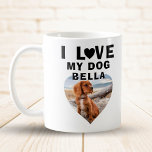 I love my Dog Heart Photo Dog Name Coffee Mug<br><div class="desc">I love my Dog Heart Photo Dog Name Coffee Mug. A photo in a shape of a heart. Add your photo and name. Great gift for a dog owner.</div>